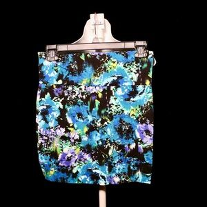 Belle Du Jour Vibrant Blue and Green Mini Skirt
